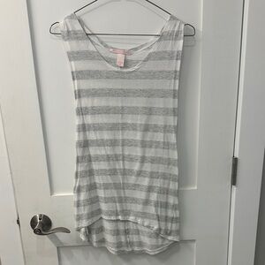 Victoria's Secret Gray and White Striped Tank Top